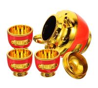 ULTECHNOVO Gold Plated Buddhist Offering Cup Set with Kettle and Cups Versatile Ritual Water and Vessel for Worship and Daily Use Safe Material Comfortable Design
