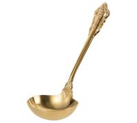 ULTECHNOVO Gold Stainless Steel Soup Ladle, Multi-Function Kitchen Serving Spoon for Gravy and Hot Pot, Sturdy Gold-Plated Cooking Ladle for Western Dining and Entertaining