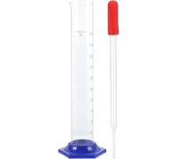 ULTECHNOVO Graduated Cylinders Glass Measuring Cylinder Set 2Pcs 500Ml Thick Borosilicate Glass Laboratory Supplies for Chemistry Experiments Liquid Droppers Random Style