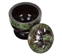 ULTECHNOVO Green Ceramic Arabian Incense Burner Frankincense Holder with Hollow Design for Home and Office Aromatherapy