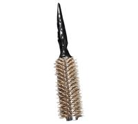 ULTECHNOVO Hair Brush with Boar Bristles and Nylon for Gentle Brushing and Creating Curly Hairstyles, Wooden Handle with Aluminum Barrel, for Blow Drying and Styling the Go