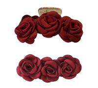 ULTECHNOVO Hair Claws Providing A Quick Sophisticated Look 2pcs Red Acrylic Convenient Hair Clips for Women for Facial Cleaning and Shower Use