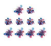 ULTECHNOVO Hair Clips and Cheerleaders with Patriotic Glitter Design Lightweight Pet Material 10pcs July 4th Independence Day in Red White for Party Holidays
