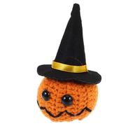 ULTECHNOVO Halloween Crochet Pumpkin Doll with Hat Small Festive Table Centerpiece for Halloween Party Home Office Bar Decoration Cute Holiday Pumpkin Ornament