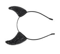ULTECHNOVO Halloween Devil Headband Rhinestone Demon Horns Hair Accessory Cow Horn Headband for Devil Costume for Halloween Party Cosplay