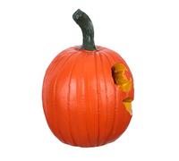 ULTECHNOVO Halloween Resin Jack O Lantern Pumpkin Statue Orange Artificial Pumpkin Sculpture for Thanksgiving Harvest Party Rustic Tabletop Decoration for Porches Lawns Desks Bars Escape
