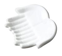 ULTECHNOVO Hand Shaped Ceramic Sushi Platter with Dull Polish Design, Multi-Purpose White Food Serving Plate for Food Presentation and Family Gathering