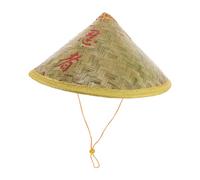 ULTECHNOVO Handmade Bamboo Straw Hat Traditional Oriental Samurai Cosplay Cap for Ninja Farmer Party Stage Performance and Outdoor Sun Protection