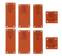 ULTECHNOVO Handmade Easy to Use Apparel Labels 80pcs Synthetic Leather Clothes Tags with Embossed Design and Hole for Sewing Handmade Scarves and Clothing Accessories