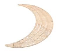 ULTECHNOVO Handmade Large Rattan Moon Wall Hanging Decor, Rustic Boho Wicker Nursery Wall Art, Hand-woven Moon Ornament for Home Kitchen Accent