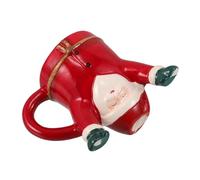 ULTECHNOVO Handpainted Ceramic Santa Claus Mug with Unique Upside Down Design Festive Latte and Tea Cup for Holiday Beverages Creative Christmas Decor Family and Friends
