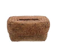 ULTECHNOVO Handwoven Straw Tissue Box Cover with Lid, Oval and Rectangle Shapes, Fits Standard Facial Tissue Boxes, Sturdy and Stable Structure, Rustic Farmhouse Style for Bedside Tables