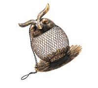 ULTECHNOVO Hanging Bird Feeder Owl Shape Food Feeder Iron Hanging Chain Design for Garden