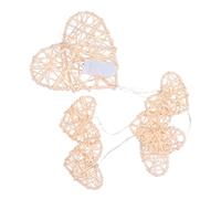 ULTECHNOVO Heart Shape Hanging Ornament Night Light Rattan Wind Chime Pendant Battery Operated Light Adornment Garden Dec