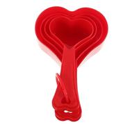 ULTECHNOVO Heart Shaped Measuring Spoon Set 4 Pieces Plastic Measuring Cups and Teaspoons for Baking and Cooking Home Use, Multi-Purpose Kitchen Utensils for Dry and Liquid Ingredients