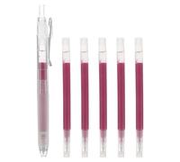 ULTECHNOVO Heat Erasable Fabric Marking Pens Set with 6 Refills, 0.8mm Medium Point Temporary Sewing and Embroidery Markers for Tailors, Innovative Ink Formula with Advanced Heat Disappearing
