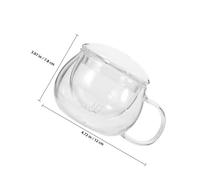 ULTECHNOVO Heat Resistant Glass Tea Mug Set with Lid and Infuser, 3pcs Round Glass Tea Cup for Loose Leaf Brewing, Suitable for Home and Office Use
