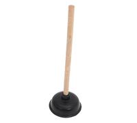 ULTECHNOVO Heavy Duty Toilet Plunger with Wooden Handle Reinforced Rubber Cup for Powerful Unclogging Portable Bathroom Drain Cleaner Ergonomic Design for Home Use Black