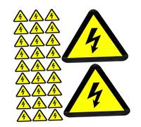 ULTECHNOVO High Voltage Warning Decal Electric Shock Safety Sticker Yellow Triangle Adhesive Warning Label for Electrical Box and Equipment Danger Sign for Factories Labs and Industrial Sites