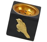 ULTECHNOVO Incense Holder Resin Censer Decor Square Black Middle Eastern Arab Desktop Aroma Burner for Relaxing Aromatherapy and Home Fragrance