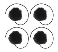 ULTECHNOVO Interactive Replacement Balls for Entertainment and Exercise Plush Cat Hanging Toys 4pcs Black with Bells Suitable for Hanging on Cabinets or Door Handles for Cat Trees