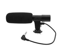 ULTECHNOVO Interview Microphone Set Recording Mic Handheld Microphone for Reporting Abs Material Easy to Fix on Bracket to 20 M Pickup Distance Black for Camcorder and Tablet Video