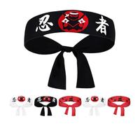 ULTECHNOVO Japanese Headbands for Men Sweat-absorbent Polyester 6pcs Adjustable Size with Stylish Distinctive Design Chef Karate Headband for Sushi Party and Cooking