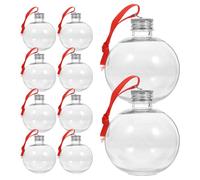 ULTECHNOVO Juice Bottle Ornaments 150ml Fillable Clear Plastic Christmas Balls with Lid - Reusable Drink Baubles for Festive Cocktails for Tree Decoration, Party Favors, Holiday Crafting
