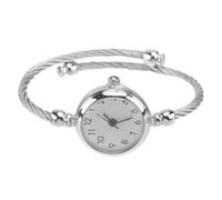 ULTECHNOVO Ladies Bangle Watch, Silver Cuff Analogue Bracelet Watch for Women with Clear Number Dial, Flexible Open Design Torque Strap Quartz Wristwatch for Office Casual Wear