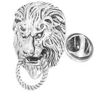ULTECHNOVO Lapel Pin Alloy Stylish Decorative Pin with Good Craftsmanship Vintage Silver Lion Brooch Material Complements Suit Or Clothes for Men for Party Dress and Special Occasions