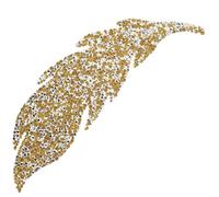 ULTECHNOVO Leaf Shaped DIY Patch Rhinestone Applique Delicate Resin Adhesive Sticker Beautiful Yellow Flower Modeling for Handmade Arts and Crafts Dresses Bags