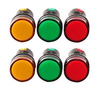 ULTECHNOVO LED Indicator Light, LED Power Indicator Pilot Light LED Signal Lights 24V Red Yellow Lamp for DIY Projects Electrical Control Panel HVAC, 6Pcs