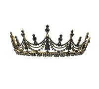 ULTECHNOVO Lightweight Tiara Delicate Alloy Rhinestone Design Vintage Wedding Tiara Headband Black for Photography and Show, Quick to Wear and Take off Elegant Appearance for Girls and Wife
