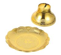 ULTECHNOVO Lotus Offering Plate Fruit Tray 7-inch Plastic High Base Buddhist Temple Worship Fruit Serving Tray for Home Altar Sacrifices