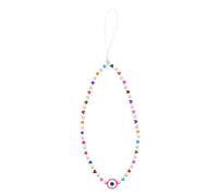 ULTECHNOVO Loving Heart Phone Charm Wrist Strap with Acrylic and Polymer Clay Beads, Creative Anti-lost Smartphone Chain for Daily Use, Easy to Install and Remove