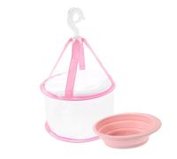 ULTECHNOVO Makeup Brush Cleaning Bowl with Silicone Scrubber Pad and Hanging Drying Net Pink Makeup Sponge Cleaner Kit for Brushes and Powder Puff and Hang Beauty Tool Organizer