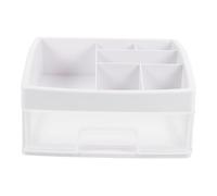 ULTECHNOVO Makeup Organizer Box with Drawer Plastic Storage Rack for Bedroom Bathroom Environmental Protection Organizer with Multiple Compartments Transparent Small Desktop Cosmetic Storage