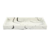 ULTECHNOVO Marble Cosmetic Vanity Tray Rectangular Sturdy Storage Tray for Bathroom and Kitchen Organizing Toothbrush and Sundries