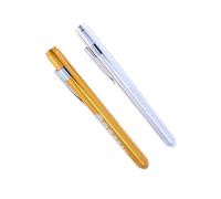 ULTECHNOVO Medical Pen Light 2pcs with Pupil Gauge LED Pocket Torch for Nurses Doctors Yellow Silver Lightweight Inspection Light for Eye Throat Ear Check Essential Family Kit
