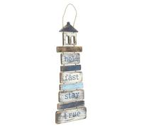 ULTECHNOVO Mediterranean Vintage Wooden Fish Door Hanging Sign with Lighthouse Design, Beachy Wall Decor for Home and Cottage, Nautical Welcome Plaque for Porch and Party Decorations