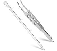 ULTECHNOVO Meibomian Gland Expressor Tweezers Set Eyelid Massage Tweezers with Eye-Dotting Stick Stainless Steel Eyelid for Tool Eye Care and Gentle Massage