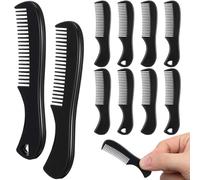 ULTECHNOVO Mens Beard Comb 10pcs Pocket Sized Beard and Hair Combs Portable Plastic Black Comb for Beard Care On the Go