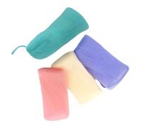 ULTECHNOVO Mesh Soap Pouch Exfoliating Soap Bag with Drawstring for Face Cleansing and Bath 4pcs (purple, Green, Red, Ivory)