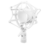 ULTECHNOVO Metal Condenser Mic Shock Mount Holder with Anti-vibration Suspension for Voice Capture, for Streaming and Home Studio Setup, White Mic Shock Mount for Condenser Microphones