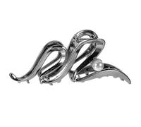 ULTECHNOVO Metal Hair Claw Clip for Women with Pearls, Wavy Design, Sturdy Metal Material, Multi-functional Hair Styling Tool, for Updos and Other Hairstyles, Stylish and Elegant