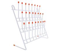 ULTECHNOVO Metal Test Tube Drying Rack 24-Position Laboratory Drying Stand Plastic Dipped Drip Rack for Bottles and Tubes Suitable for Home Classroom Laboratory Easy to Clean Space-Saving Holder