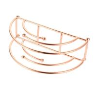 ULTECHNOVO Metallic Napkin Holder Iron Art Semicircle Stand Rose Gold Decorative Tissue Organizer for Tabletop Kitchen Dining Use