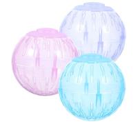 ULTECHNOVO Mini Hamster Trot Ball and Indoor and Outdoor Use 3pcs Lightweight Plastic Pet Plaything Convenient to Carry Designed to Loneliness Random Color