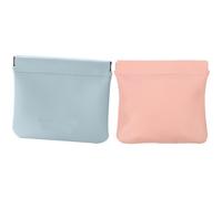 ULTECHNOVO Mini Makeup Bag Portable Cosmetic Pouch 2pcs Lipstick Case Organizer Lightweight Pu Leather Easy to Use Storage for Travel and Work for Little Things