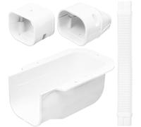 ULTECHNOVO Mini Split Line Set Cover Kit 4pcs Air Conditioner Hose Protection Sleeve with Direct Pipe, Wall Pass Cover, Tail Connector, and 65cm Flexible Tubing for Ac Installation